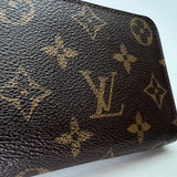 Clemence Brown Wallet in Monogram Coated Canvas, Gold hardware