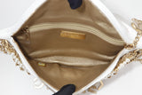 ALL ABOUT CHAINS WAIST BAG (2817xxxx) WHITE QUILTED LAMBSKIN WITH GOLD CHAIN, WITH CARD, DUST COVER & BOX