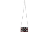 SUPER MINI DIONYSUS (476432.0416) BLACK TWEED RED LEATHER TRIM SILVER HARDWARE, WITH CHAIN, NO DUST COVER
