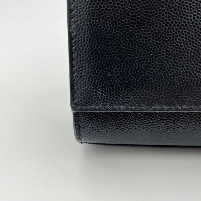 Kate Tassel Small Crossbody bag in Caviar leather, Silver Hardware