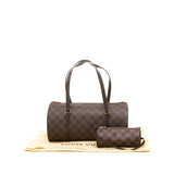 Papillon  with Pouch Damier Top handle bag in Coated Canvas, Gold Hardware