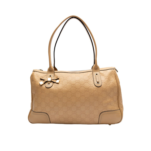 GG Princy Tote Medium Top handle bag in Guccissima leather, Gold Hardware