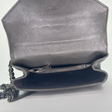 College Medium Shoulder bag in Calfskin, Silver Hardware