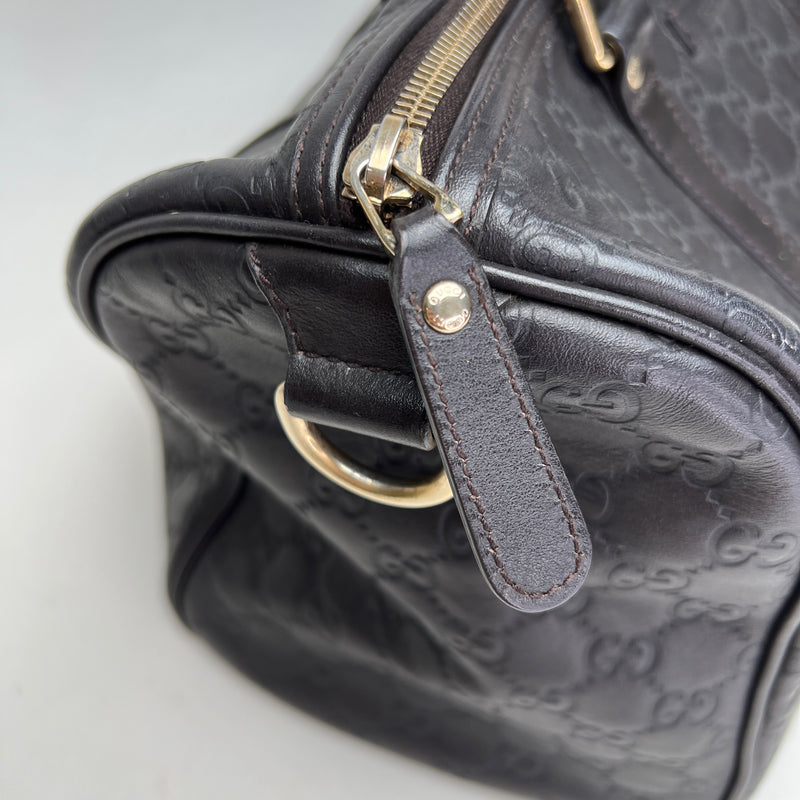 JOY BOSTON Medium Top handle bag in Guccissima leather, Light Gold Hardware