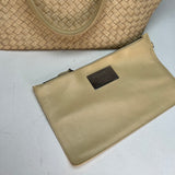 Cabat Paille Tote bag in Intrecciato leather, Gunmetal Hardware
