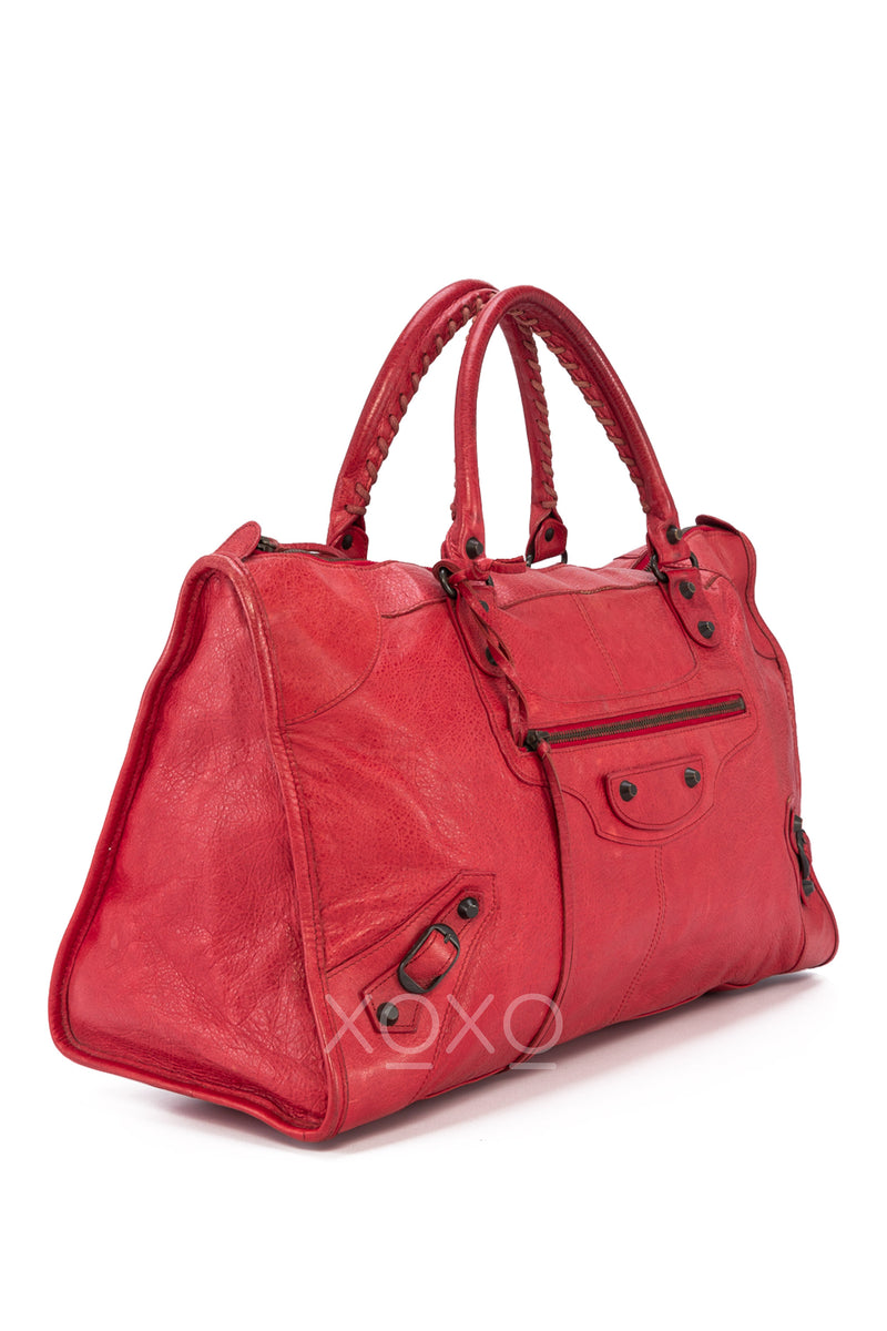 Work Large Top Handle Bag in Leather,  Hardware