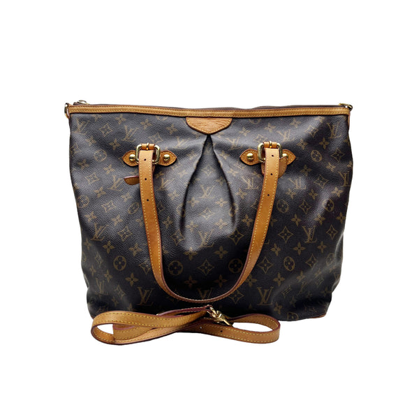 Palermo GM Top handle bag in Monogram coated canvas, Gold Hardware