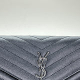 Cassandre envelope Wallet in Caviar leather, Silver Hardware