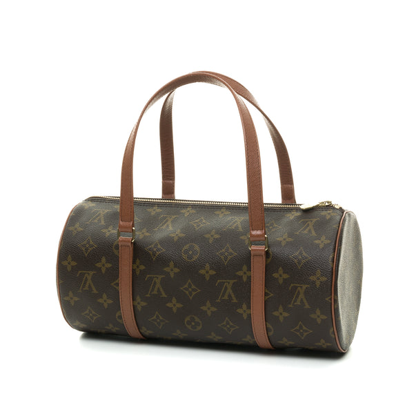 Papillion 30 Top handle bag in Monogram coated canvas, Gold Hardware