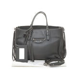 Papier Small Two Way Top handle bag in Calfskin, Silver Hardware