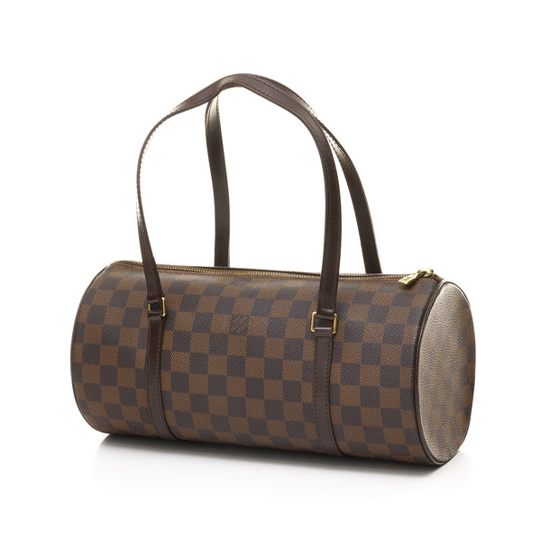 Papillon  with Pouch Damier Top handle bag in Coated Canvas, Gold Hardware