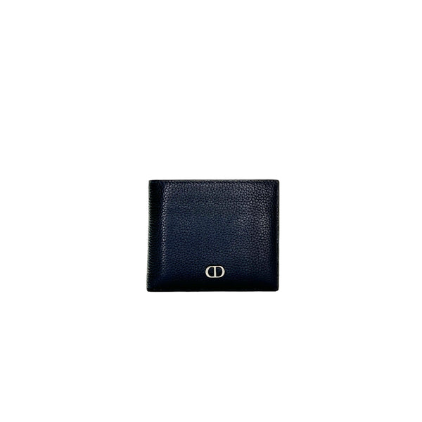 CD Bi-fold Wallet in Calfskin, Silver Hardware
