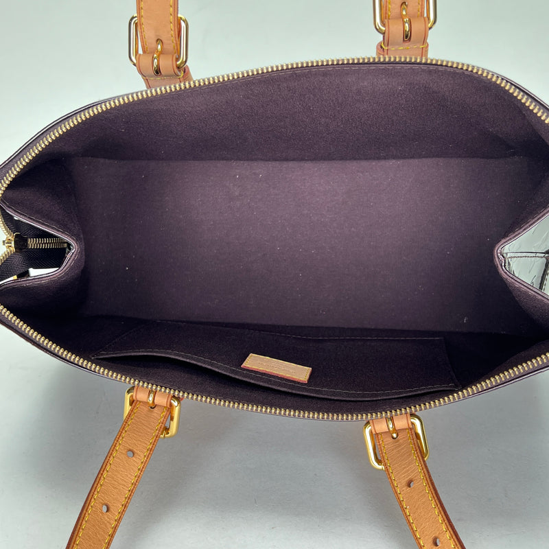 Rosewood  Top handle bag in Monogram Vernis leather, Gold Hardware