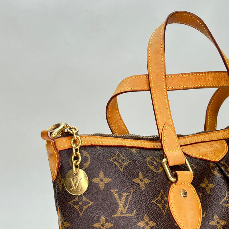Palermo PM Top handle bag in Monogram coated canvas, Gold Hardware