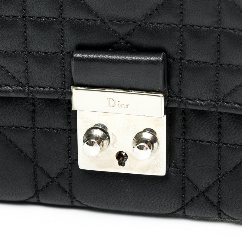 Lady Dior Wallet on Chain in Lambskin, Silver Hardware