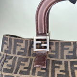 Zucca Top handle bag in Jacquard, Silver Hardware
