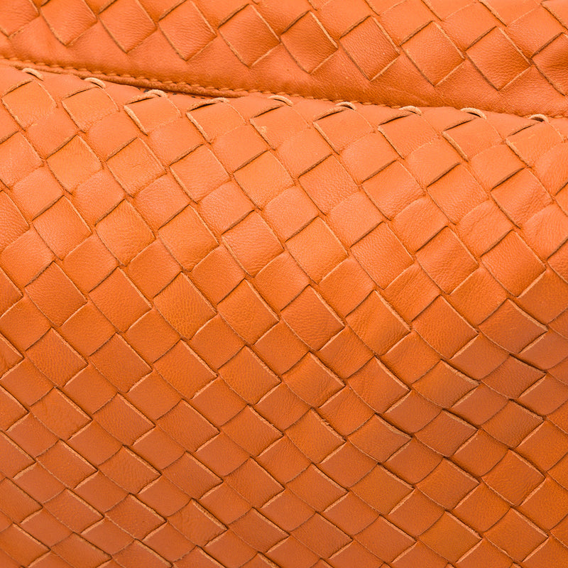 Hook Shoulder bag in Intrecciato leather, Ruthenium Hardware