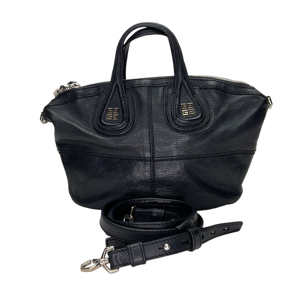 Nightingale Micro Top handle bag in Goat leather, Silver Hardware
