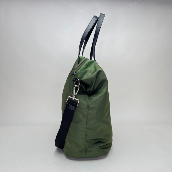 Vela Two-way Tote bag in Nylon, Silver Hardware