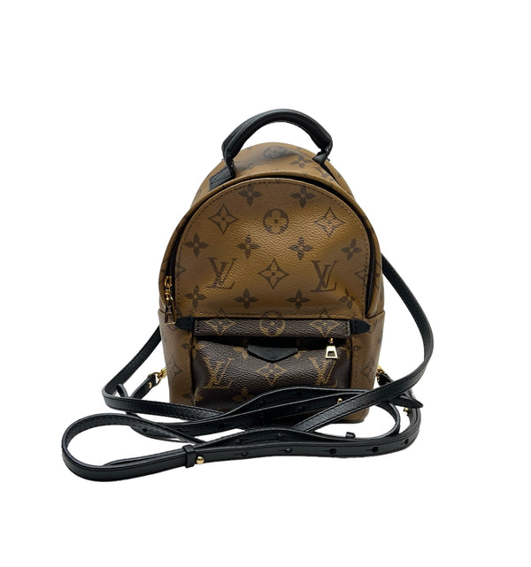 Palm Springs Mini Backpack in Coated canvas, Gold Hardware