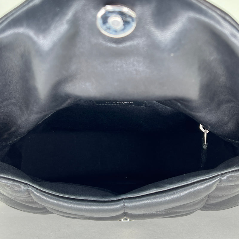 Puffer Small Shoulder bag in Lambskin, Silver Hardware