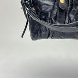 Vitello Lux Bauletto Aperto Shoulder bag in Calfskin, Gold Hardware