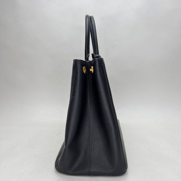 Lux Large Top handle bag in Saffiano leather, Gold Hardware