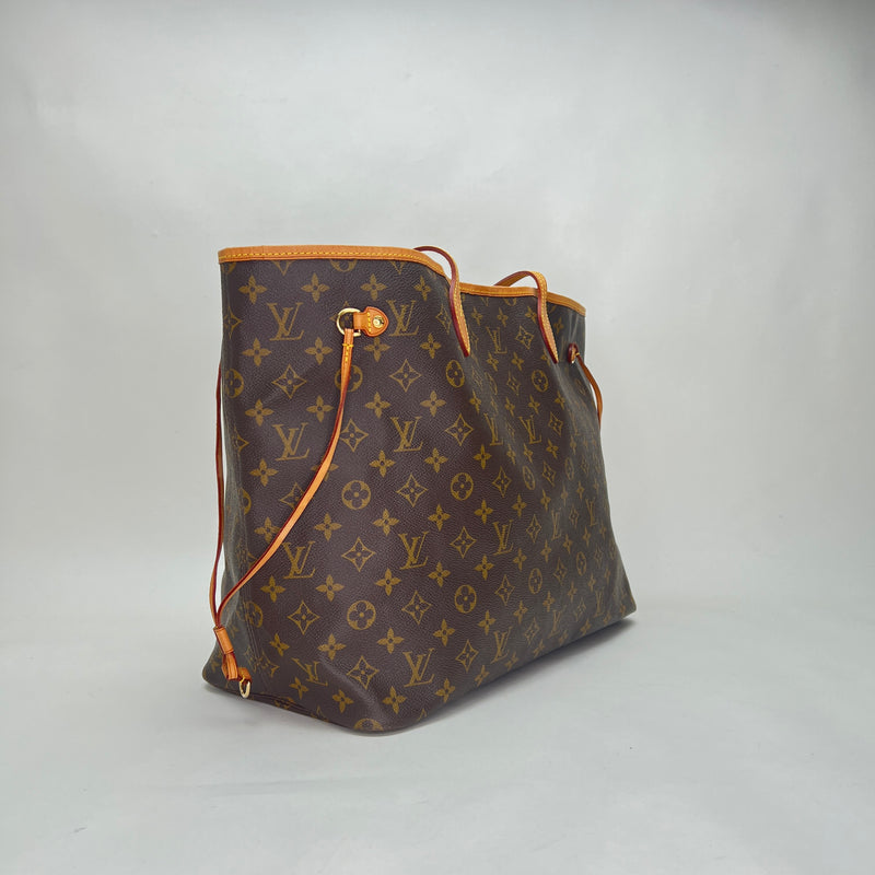 Neverfull GM Tote bag in Monogram coated canvas, Gold Hardware