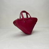 Triangle XS Top handle bag in Calfskin, Silver Hardware