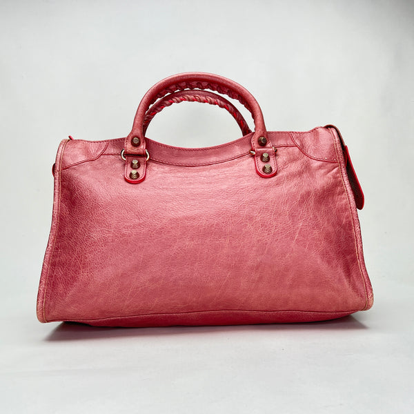 City Top handle bag in Lambskin, Brushed Gold Hardware