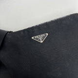 Triangle Logo Crossbody bag in Nylon, Silver Hardware