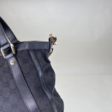 Shopping Top handle bag in Jacquard, Silver Hardware
