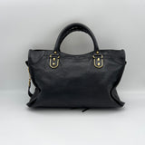 City Top handle bag in Goat leather, Gold Hardware
