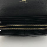 Sarah Long Black Wallet in Monogram Empreinte Leather, Gold hardware