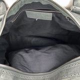 Work Brogue Giant Top handle bag in Lambskin, Silver Hardware