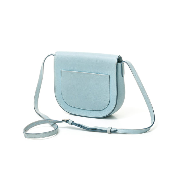 Trotteur Small Crossbody bag in Calfskin, Brushed Silver Hardware
