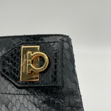 Gancini  Crossbody bag in Python leather, Gold Hardware