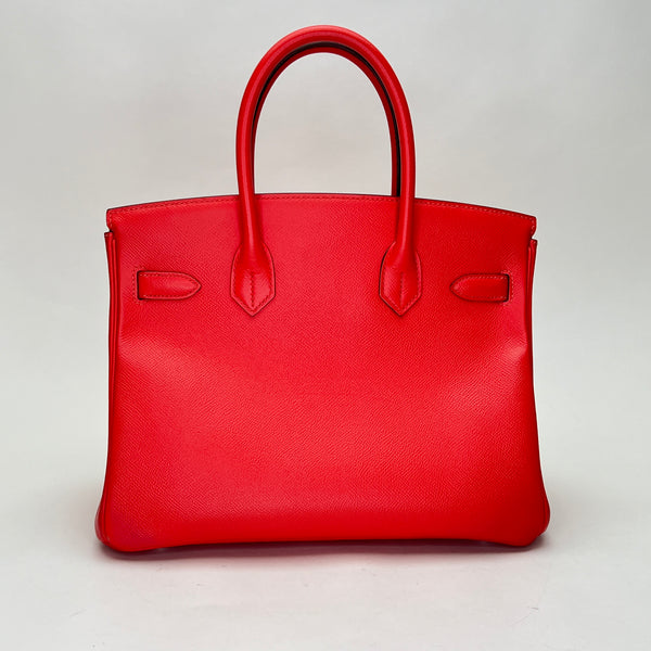 Birkin 30 Rose Jaipur Top handle bag in Epsom leather, Palladium Hardware