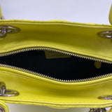Lady Dior Medium Top handle bag in Lambskin, Silver Hardware