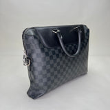 Porte Documents Jour Damier Graphite Top handle bag in Coated canvas, Silver Hardware