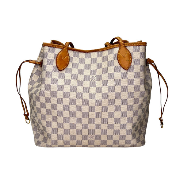 Neverfull Damier Azur MM Tote bag in Coated canvas, Gold Hardware
