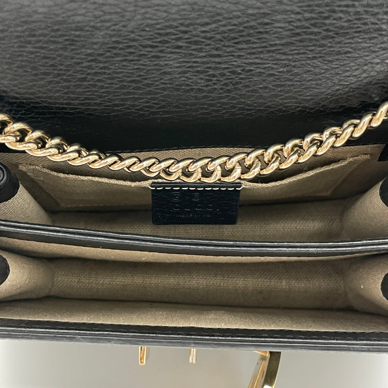 GG Interlock Flap Crossbody bag in Calfskin, Gold Hardware