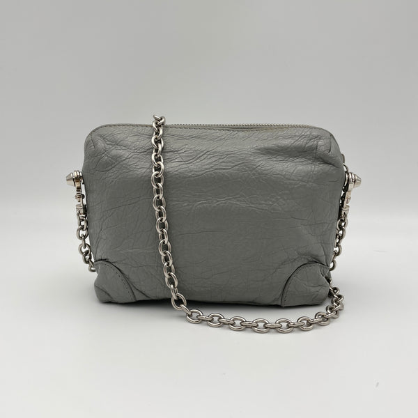Reporter Crossbody bag in Distressed leather, Silver Hardware