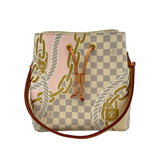 Damier Azur Nautical Neo Noe MM Shoulder bag in Coated canvas, Gold Hardware