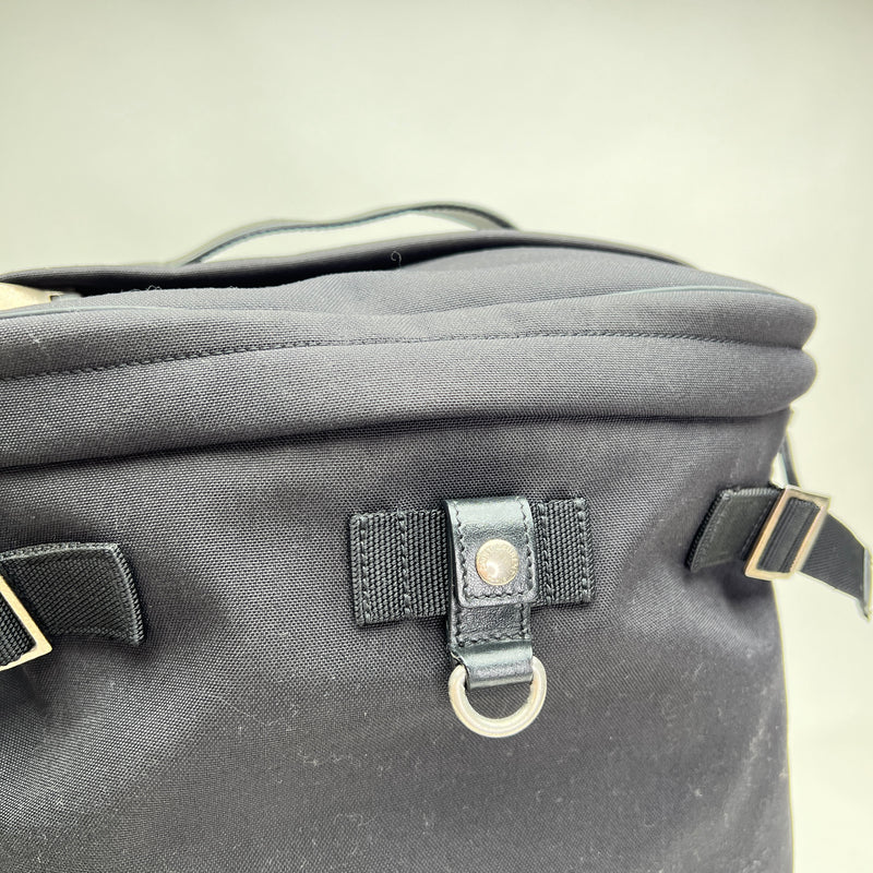 Sac Backpack in Canvas, Silver Hardware