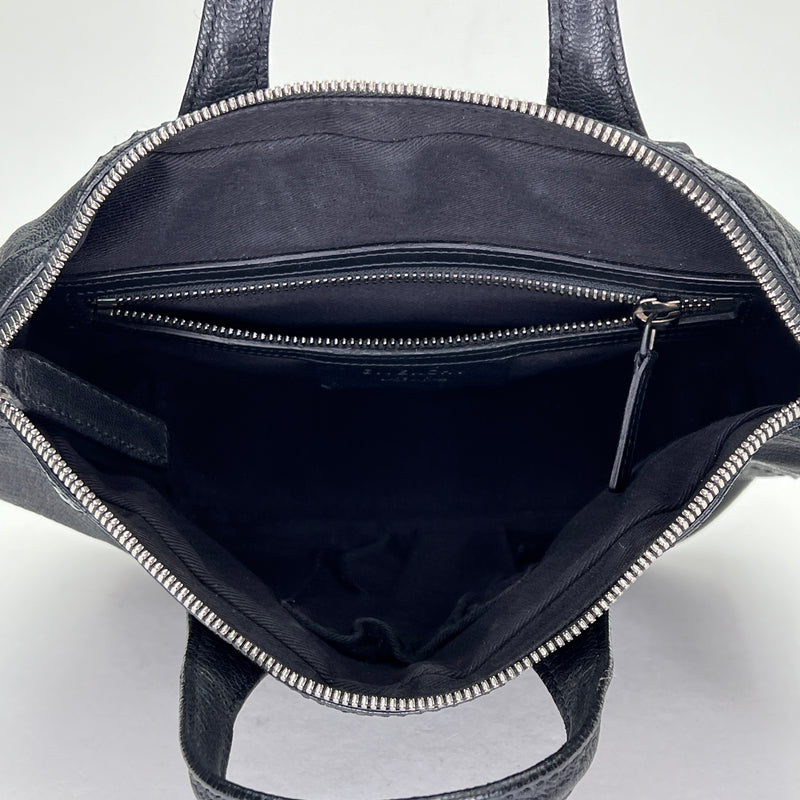 Nightingale Micro Top handle bag in Goat leather, Silver Hardware