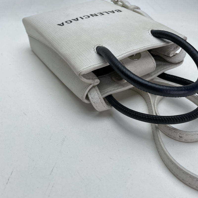 Shopping Mini Top handle bag in Calfskin, Silver Hardware