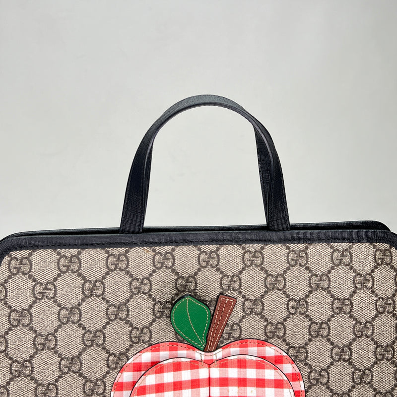 GG Supreme Apple Top handle bag in Coated canvas, Silver Hardware