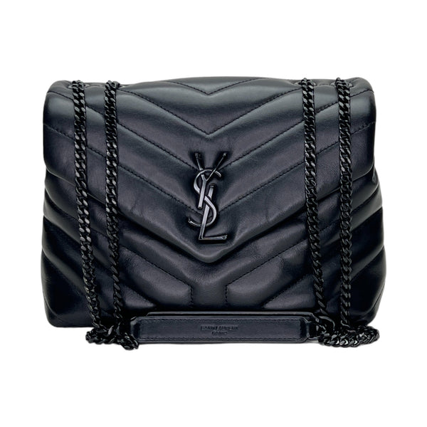 Loulou Small Shoulder bag in Calfskin, Lacquered Metal Hardware
