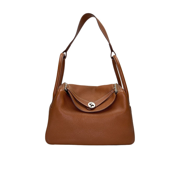 Lindy 30 Top handle bag in Clemence Taurillon leather, Silver Hardware